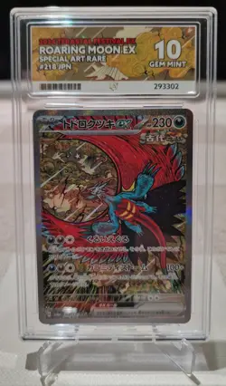 Roaring Moon EX 218/187 SAR Japanese Pokemon Card Ace Graded 10 - Image 1