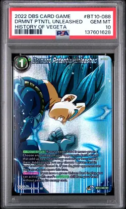 2022 DRAGON BALL SUPER CARD GAME #BT10-088 DORMANT POTENTIAL UNLEASHED PSA 10 - Image 1