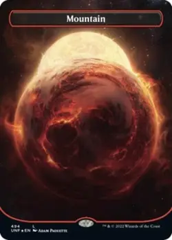 MTG English Mountain (494) (Borderless) (Galaxy Foil) NM Foil Unfinity - Image 1