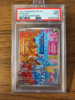 2024 POKEMON TEF EN-TEMPORAL FORCES ILLUSTRATION RARE #165 DEERLING PSA 9 - Image 1