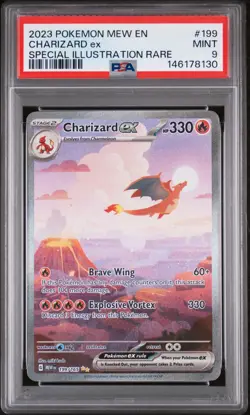 2023 Pokemon MEW EN Charizard ex 199/165 Special Illustration Rare PSA 9 (130 - Image 1