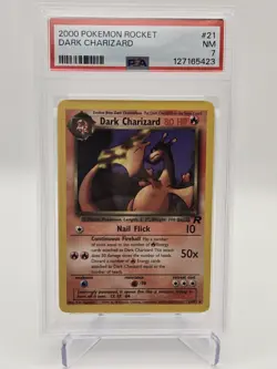 Dark Charizard 2000 Pokemon Rocket WOTC 21/82 Non-Holo - PSA 7 - Image 3