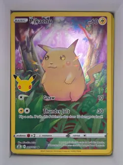 Pokemon TCG Pikachu 005/025 Celebrations (CLB) Holo Rare Full Art NM - Image 1