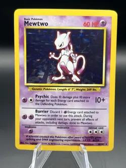 Mewtwo Base Set 10/102 Holo Unlimited Holo Rare 1999 Pokemon TCG - Image 1