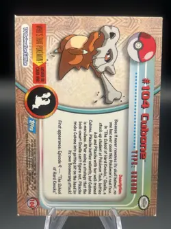 2000 Topps Pokemon TV Animation Edition Cubone #104 Blue Logo - Image 2