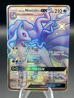 Pokemon TCG Alolan Ninetales GX SV53/SV94 Hidden Fates: Shiny Vault Holo - Image 1