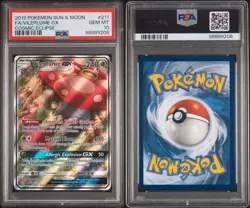 Pokemon TCG 2019 Sun & Moon Cosmic Eclipse #211 PSA 10 FA/Vileplume GX - Image 3