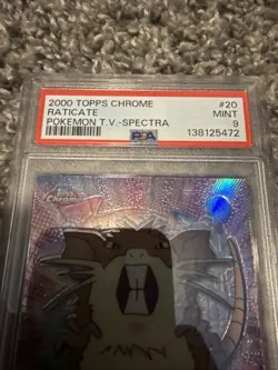 2000 TOPPS CHROME POKEMON T.V. SPECTRA #20 RATICATE PSA 9 - Image 3