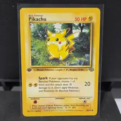 Pokemon TCG Pikachu 1st Edition Base Set 60/64 50 HP Spark 20 Wizards 1999 - Image 1