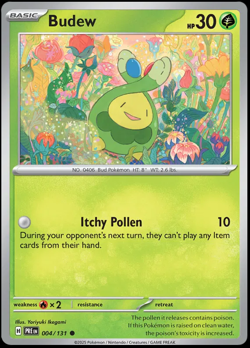 Pokemon TCG Prismatic Evolutions Budew 004/131 Non Holo NM - Image 1