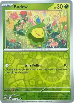 Pokemon TCG Prismatic Evolutions Budew 004/131 Reverse Holo NM - Image 1