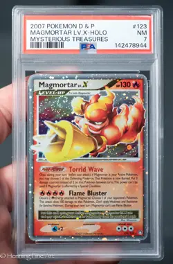2007 POKEMON DIAMOND & PEARL #123 MAGMORTAR LV.X-HOLO Graded PSA 7 - Image 1