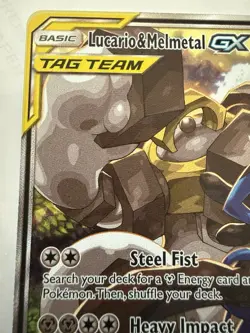 2019 POKEMON SM BLACK STAR PROMO SM192 FULL ART/LUCARIO & MELMETAL GX POWER GP - Image 3