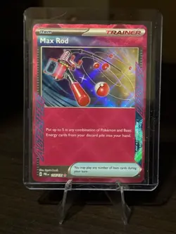 Max Rod 116/131 Ace Spec Rare Pokemon TCG Prismatic Evolutions Holo NM Trainer - Image 1