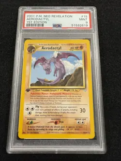 Pokemon Aerodactyl 15/64 from Neo Revelation 1st Edition in a PSA 9 !! - Image 1