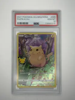 2021 POKEMON CELEBRATIONS #005 FULL ART/PIKACHU PSA 10 - Image 1