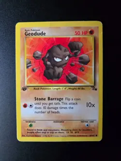 Geodude [1st Edition] #47 Pokemon Fossil HP - Image 3
