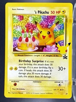 2021 Pokemon Celebrations Birthday Pikachu Holo #24 Classic Collection NM - Image 1
