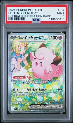 2025 Pokemon Lillie's Clefairy Ex SIR 184 PSA 9 Mint - Image 1