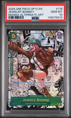 PSA 10 2025 One Piece #118 JEWELRY BONNEY Manga Alt Art OP12-118 English GEM MT - Image 1