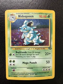 Pokemon Nidoqueen TCG Jungle Holo Card 7/64 Unlimited Holo Rare MP - Image 1