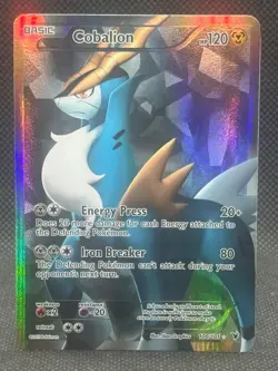 2011 Pokemon TCG Card Black & White Noble Victories Cobalion Full Art #100/101 - Image 1