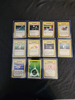 Lot of 11 Vintage 1995 Pokeman Trainer Cards NM Never Played - Image 1