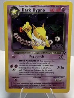 CREASED Dark Hypno 9/82 Holofoil Team Rocket AUTHENTIC Pokemon Card - Image 1