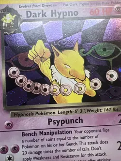 CREASED Dark Hypno 9/82 Holofoil Team Rocket AUTHENTIC Pokemon Card - Image 5