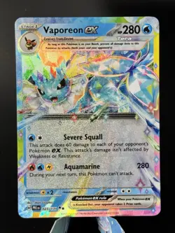 Pokemon TCG Vaporeon EX Double Rare Holo Card 23/131 Prismatic Evolutions - Image 1