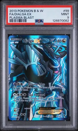 2013 Pokemon Card Dialga EX 99/101 Black & White Plasma Blast Full Art PSA 9 - Image 1