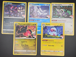 Pokemon TCG Prize Pack Series One Hoopa Regidrago Flaffy Frosmoth Oranguru Lot - Image 1