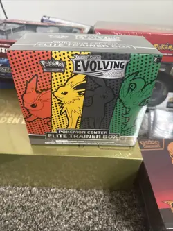 2021 Pokemon SWSH Evolving Skies Sealed Pokemon Center ETB Elite Trainer Box - Image 1