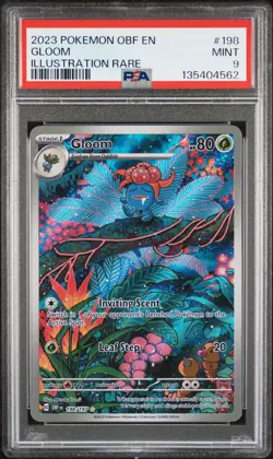 2023 POKEMON OBF EN-OBSIDIAN FLAMES ILLUSTRATION RARE #198 GLOOM PSA 9 - Image 1