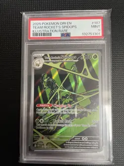 Pokemon TCG Team Rocket's Spidops Destined Rivals 187/182 Illustration Rare PSA9 - Image 1