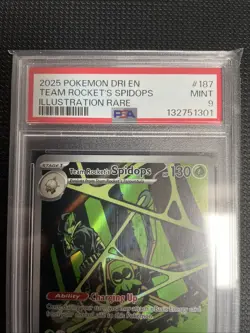 Pokemon TCG Team Rocket's Spidops Destined Rivals 187/182 Illustration Rare PSA9 - Image 2