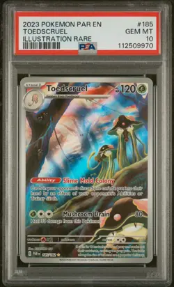 2023 POKEMON PAR EN-PARADOX RIFT ILLUSTRATION RARE #185 TOEDSCRUEL PSA 10 - Image 1