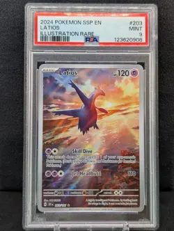 2024 Pokemon SSP En Latios Illustration Rare PSA 9 203/191 Full Art - Image 1
