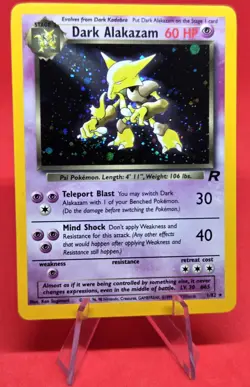 Pokemon TCG Dark Alakazam 1/82 Team Rocket Holo Rare Stage 2 60HP Unlimited - Image 3