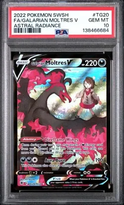 Pokemon Galarian Moltres V Holo #TG20 PSA 10 Gem Mint Astral Radiance 2022 - Image 1