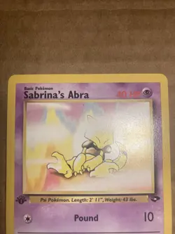 Sabrina’s Abra Pokemon Card Gym Challenge 93/132 1st Edition LP - Image 3