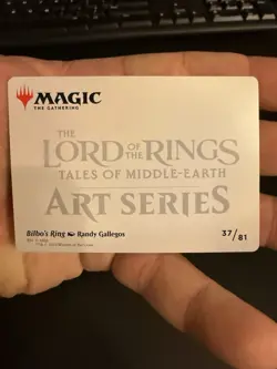 Bilbo's Ring Art Card Art Series Gold Stamped Signature LOTR NM - Image 2