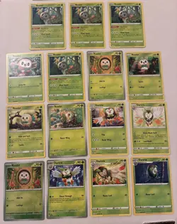 Lot Of 15 Rowlet and Dartrix Pokemon Cards - Image 1