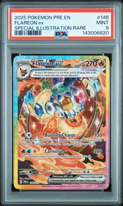 2025 Pokemon Prismatic Evolutions Flareon Ex SIR 146 PSA 9 Mint - Image 1