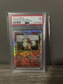 Pokemon TCG Growlithe Reverse Holo Legendary Collection 45/110 PSA 7 - Image 1