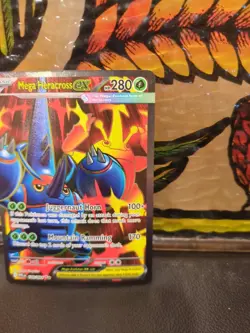 Mega Heracross ex 108/094 Ultra Rare,Holo ME02: Phantasmal Flames Pokemon Card - Image 3