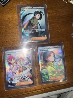 Pokemon Trainer Full Art Lot – Rika, Lacey, Parasol Lady NM - Image 1
