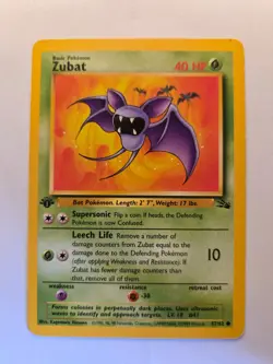 Zubat [1st Edition] #57 Pokemon Fossil HP - Image 1