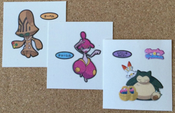 【NM】Pokemon Daiichi bread Pan Sticker Deco Chara / Snorlax Medicham Beheeyem - Image 1