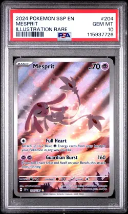 2024 Pokemon Surging Sparks Mesprit #204 Illustration Rare PSA 10 GEM MINT - Image 1